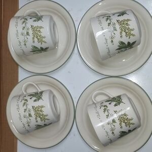 8 Corelle Thymeless Herbs Coffee Tea Cups Mugs Dill Mint Sage Basil Thyme Garden